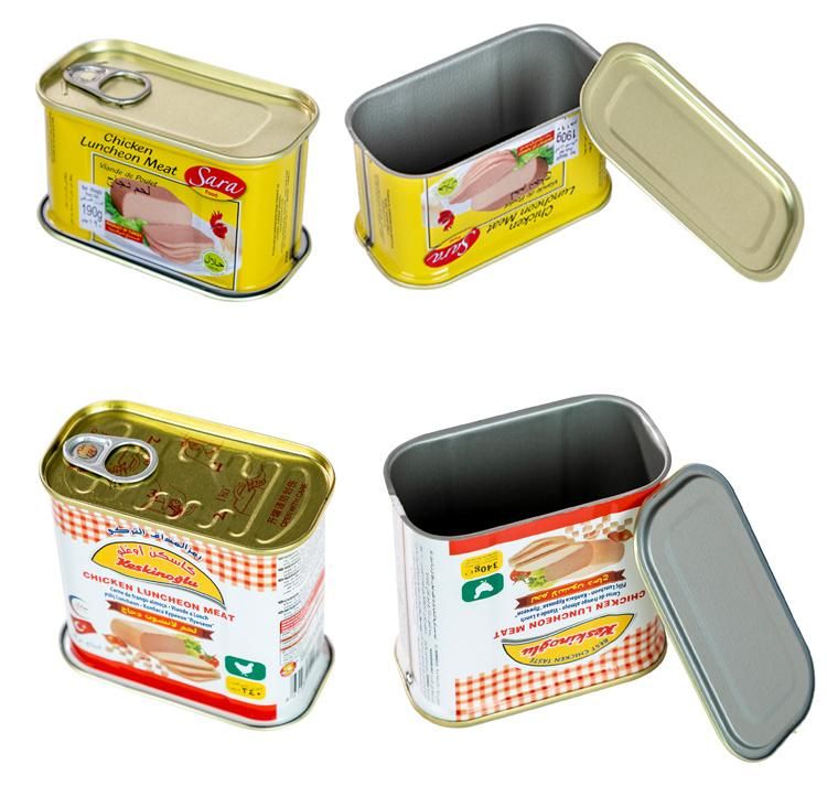 Custom Two Piece 340g Luncheon Meat Square Cans on Sale