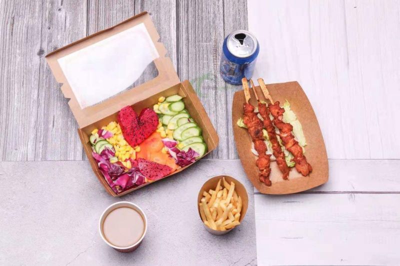 Disposable Biodegradable Kraft Paper Take out Box