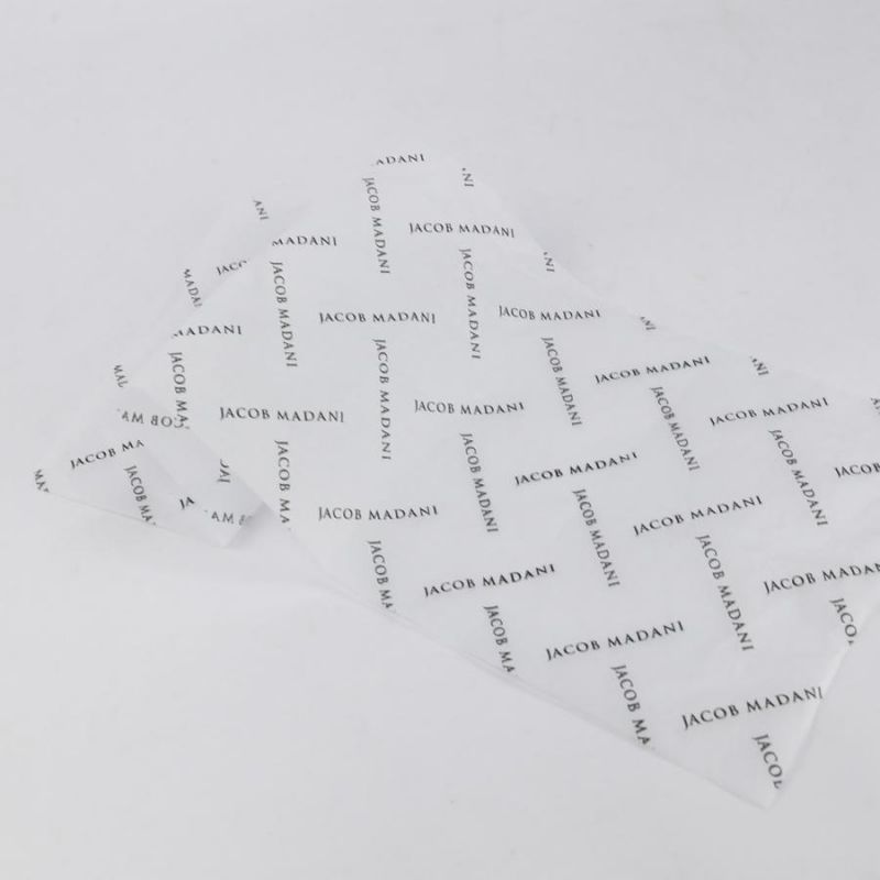 Small Quality Accept Black Letter Logo White 17GSM Tissue Paper