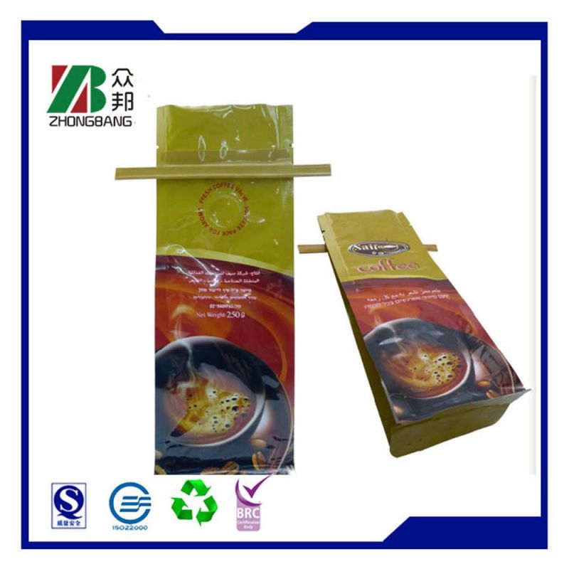 Food Packaging Laminated Pouch Side Gusset Bag for Coffee