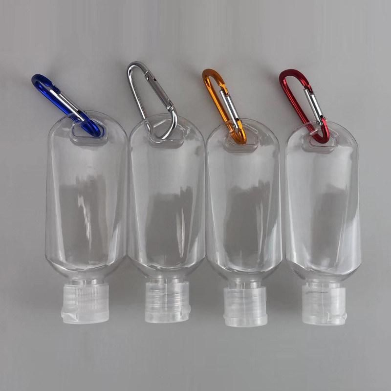 30ml 50ml 60ml Plastic Bottle with Metal Hook Hand Wash Free Bottle Alcohol Bottle Gel Bottle