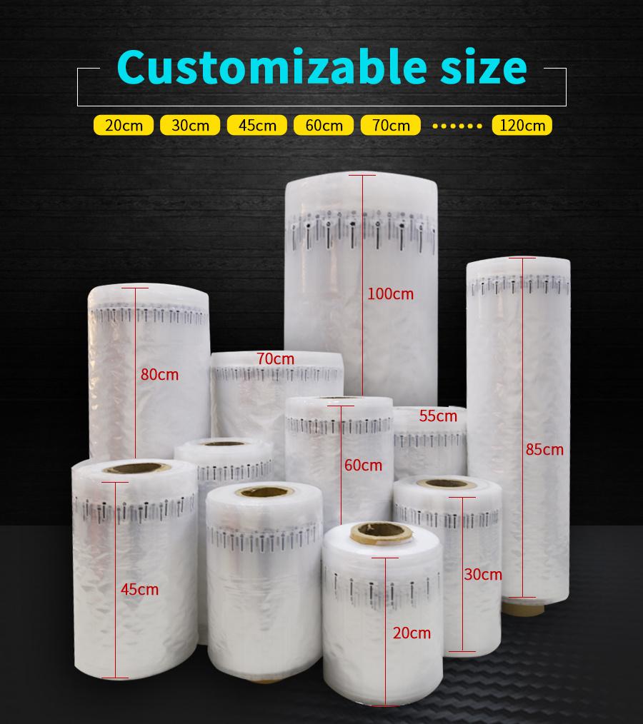 15-130m Air Column Inflatable Bubble Bag Shockproof Logistics Buffer Fragile Bale Air Cushion Packaging Roll Film Protection