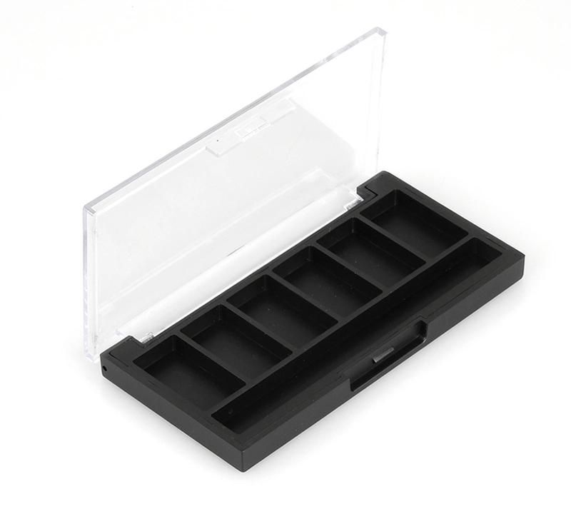 Factory Supply 6 Hole Delicate Simple Eye Shadow Palette Case for Makeup Packaging