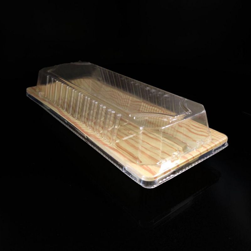 Yellow Sushi Packing Box Plastic Food Tray, Good Quality Sushi box With Transparent Lid