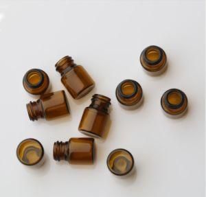 Wholesale 1ml Small Amber Essential Oil Glass Bottle with Steel Roll Ball and Black Plastic Screw Cap