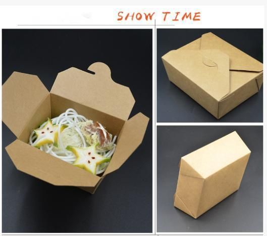 Wholesale Custom Disposable Food Grade Kraft Paper Meal Box Takeaway Packaging Carton Burger Fried Chicken Snack Salad Fast Food Packing Box Manufacturer