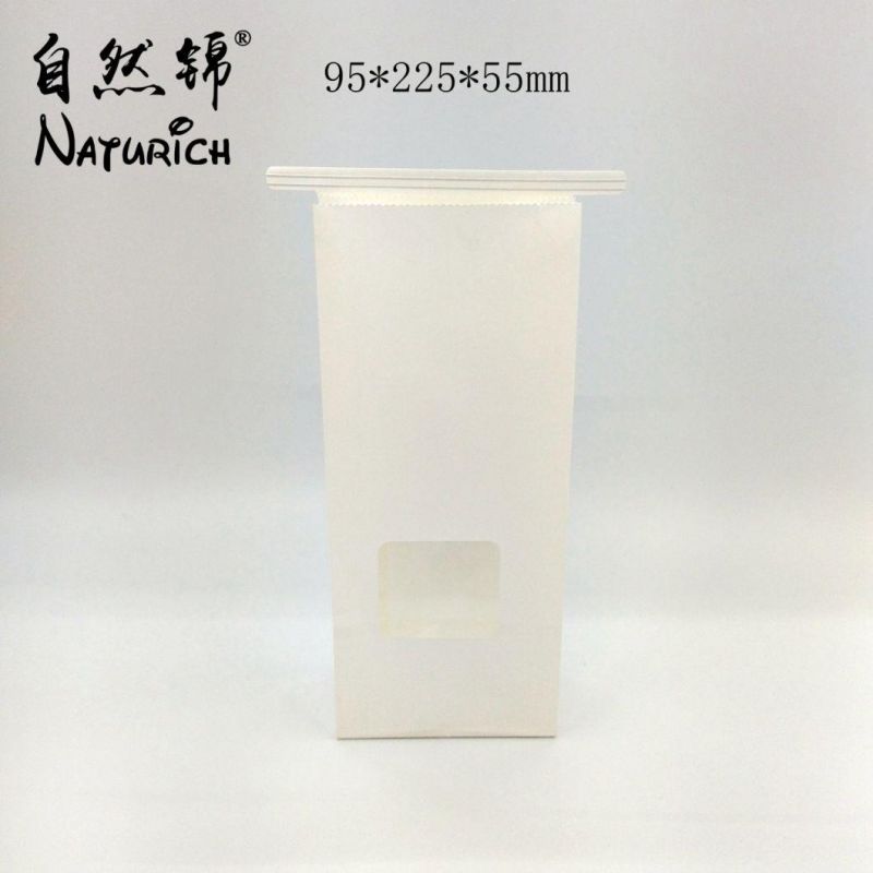 Factory Square Bottom Food Package Custom Branded Logo See Through Window Heat Seal Paper Popcorn Bags