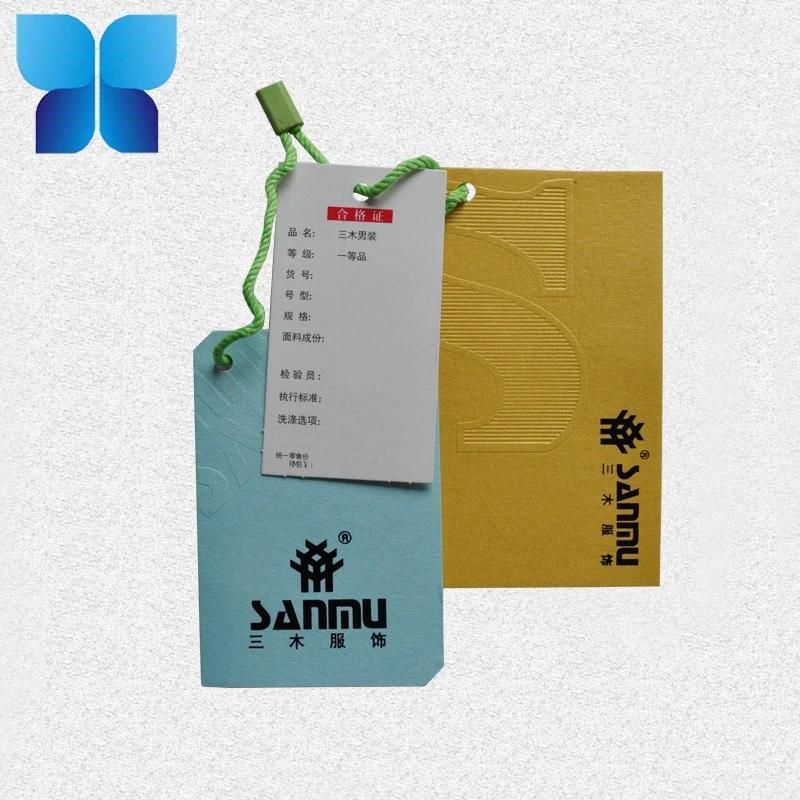 Chinese Manufacture Embossed Paper Thick Paper Tag for Jeans