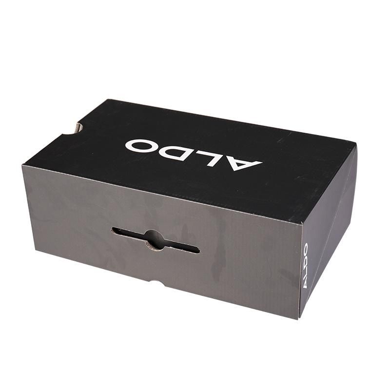 Custom Cheap Shoes Black Packaging Corrugated Box Paper Folding Box