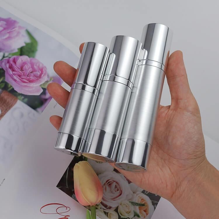 Chinese Supplier Luxury Silver Plastic 10ml 15ml 20ml 30ml 50ml 80ml 100ml 120ml Aluminum Round Cosmetic Skincare Packaging Lotion Spray Pump Airless Bottle