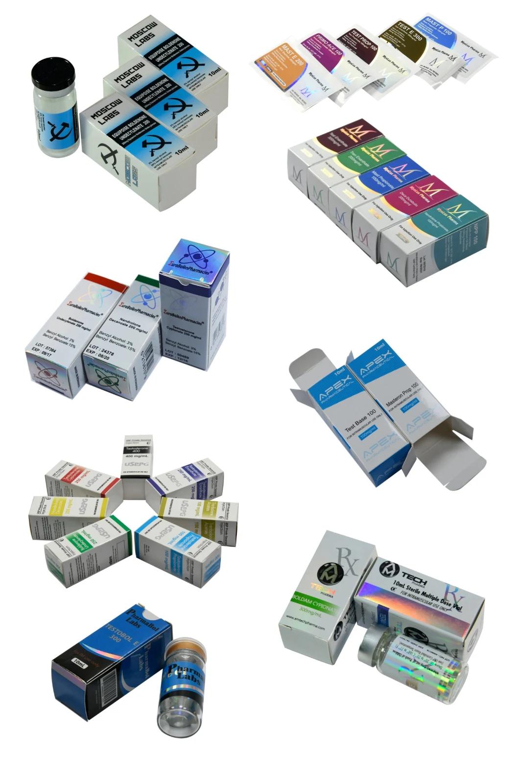 Custom Paper Medicine 1ml 3ml 10ml Testo Essential Oil Vials Label Packaging Aluminium Paper Boxes with Hologram Sealing Sticker
