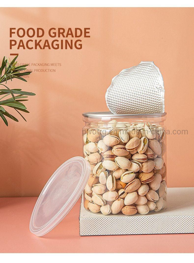 680ml Clear Pet Can with Easy Open End for Snacks Food Nuts