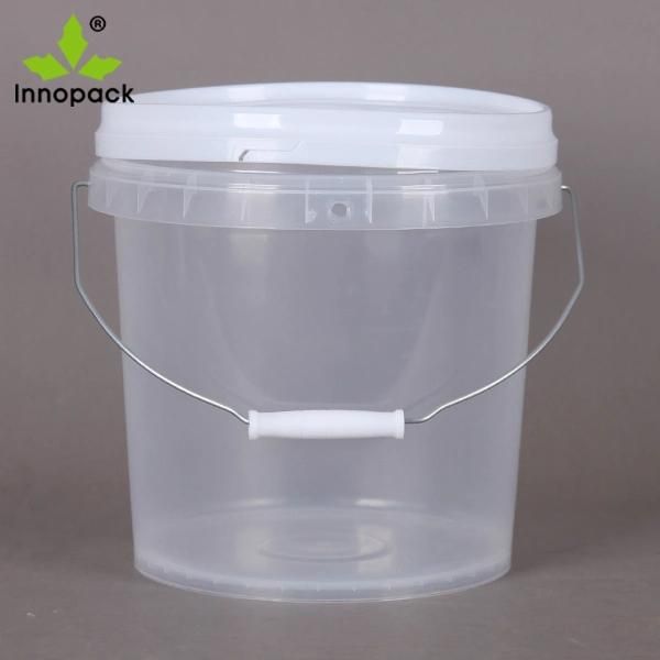 10L Food Grade Printed Plastic Bucket Pail with Lid and Handle