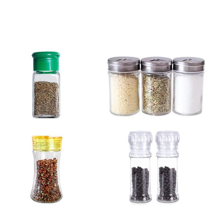 120ml Square Salt Pepper Glass Shaker with Metal Lid