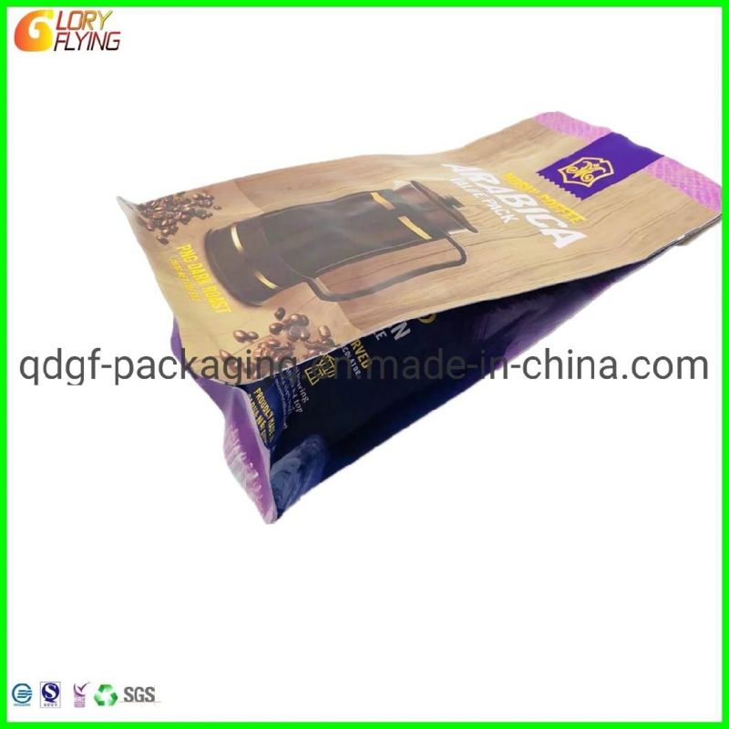 Biodegradable Food Packaging Bags Flat-Bottom Zipper Style of Coffee Bag