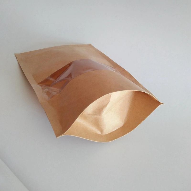 Brown Kraft Paper Bag Doypack Pouches for Tea Kraft Paper Bag