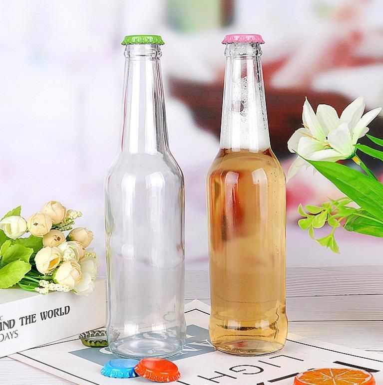 330ml Clear Beverage Glass Bottle with Crown Cap