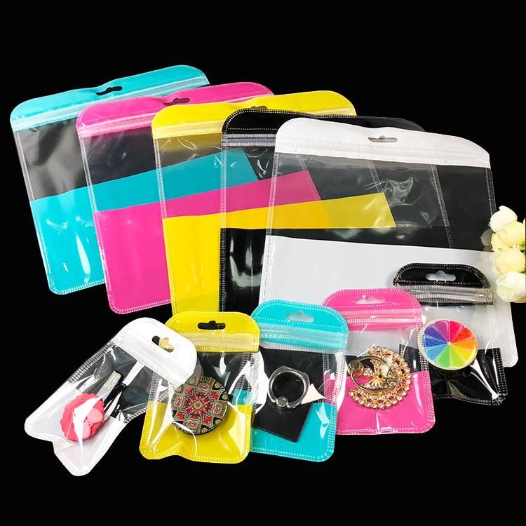 Accessories Transparent Plastic Pouch Clear Yellow Zipper Bag