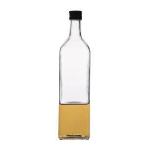 Kdg Factory Square Glass Olive Oil Bottle with Lids Wholesale 250ml 500ml 750ml Cooking Oil Bottles