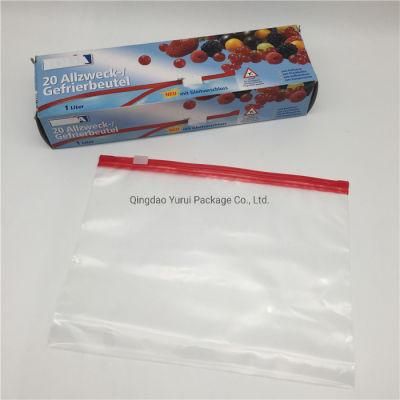 Supermarket Food Storage Sliding Ziplock Bag in Color Box