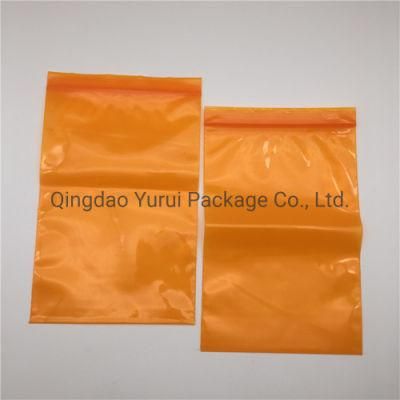 Custom Different Color Orange Plastic Poly Reclosable Ziplock Bag with Custom Printing