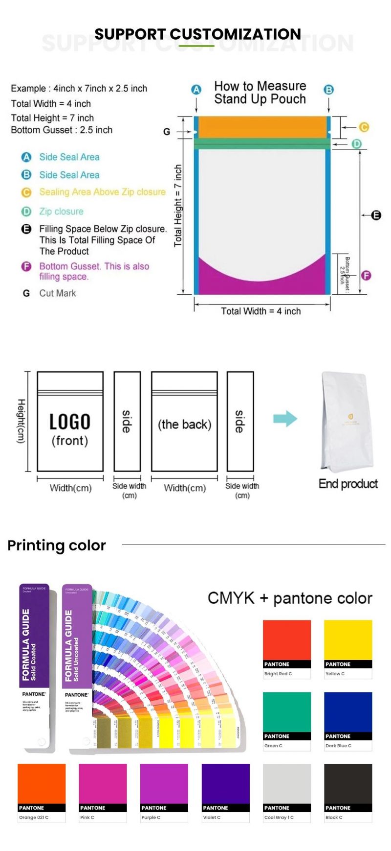 ZB Packaging Food Grade Plastic Cereal Packaging Bag