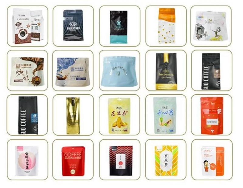 Factory 250g Square Flat Bottom Coffee Beans Packaging Bag Pure Arocado Green Custom Printed Tea Bags