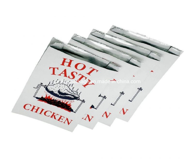 Aluminum Foil Lined Paper Bag for Packaging Hot Chicken Kebabs