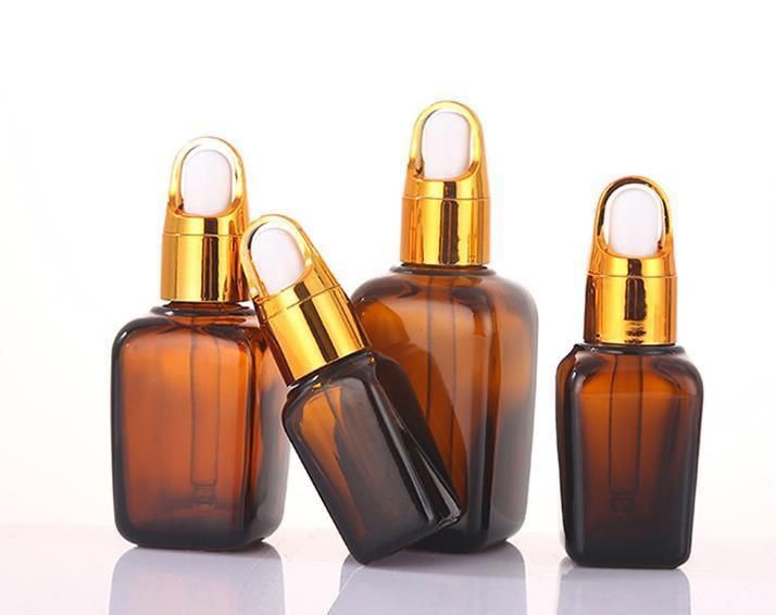 20ml 30ml 50ml 100ml Amber Essential Oil Square Glass Bottle