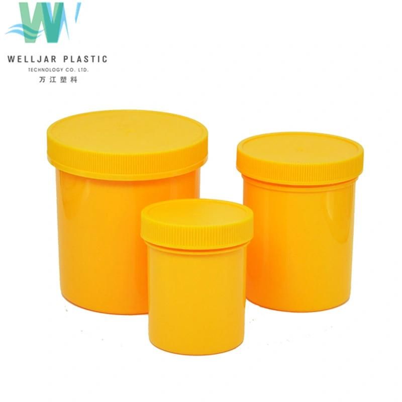 Plastic Packaging 200g Yellow Round PP Plastic Jar