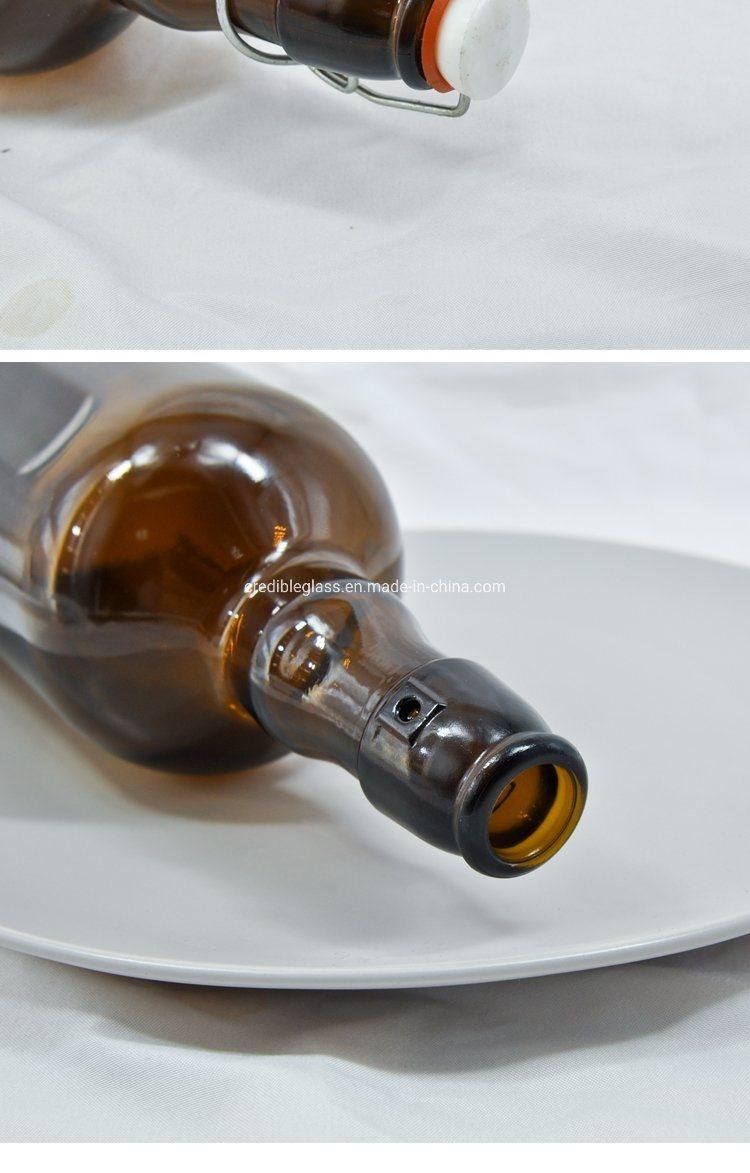 Credible New Design Custom Glass Wine and Beer Liquor Empty Whisky Vodka Bottles with Swing Top Lid