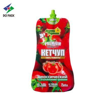 Dq Pack Custom Printed Spout Pouch Wholesale Packaging Spout Pouch Stand up Spout Pouch for Ketchup Packaging