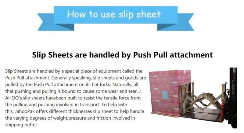 Load Into Container Pull and Push Forklift Slip Sheet for Logistic