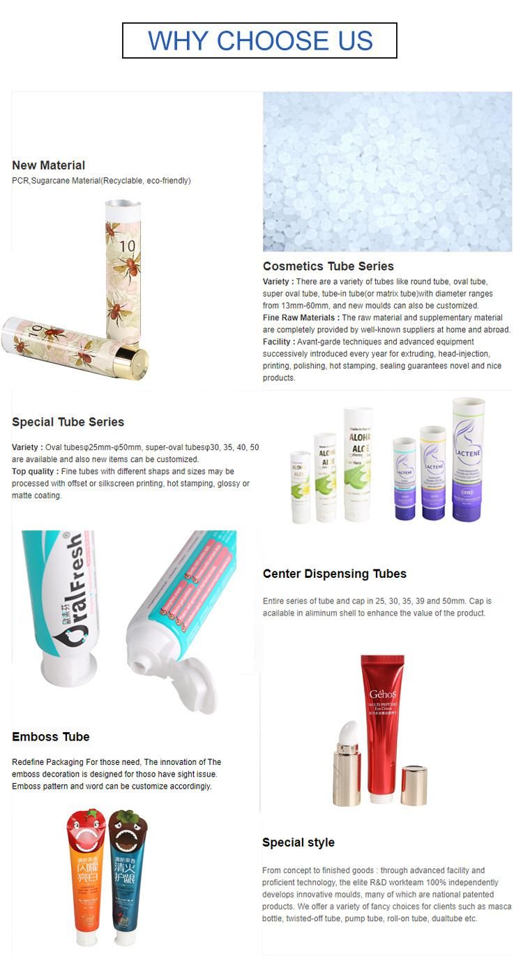 Squeeze Plastic Tubes for Cream, Lotion Cosmetics