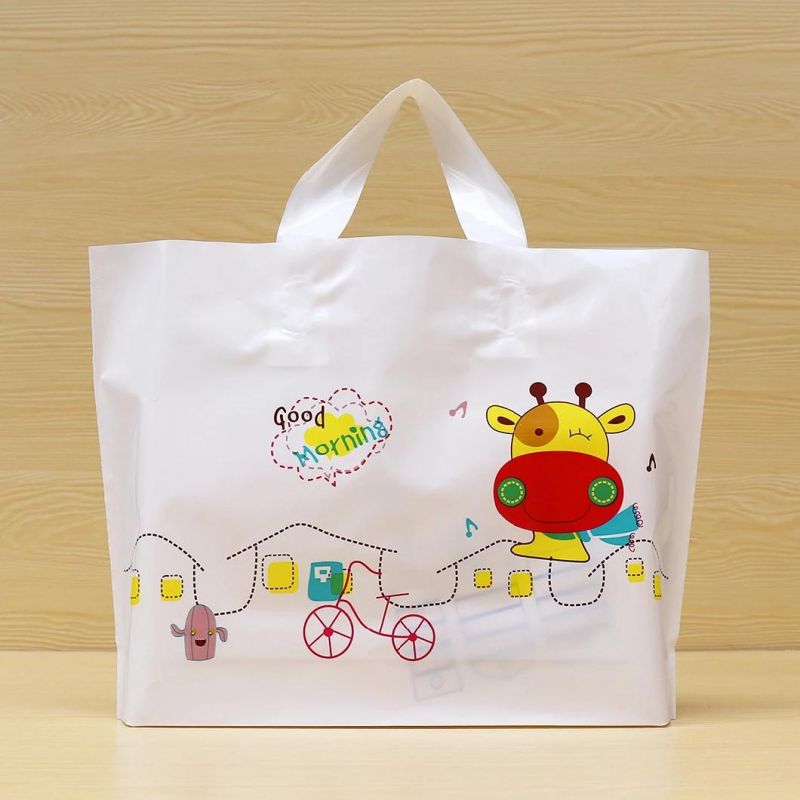 Customized Gift Hand Bag Apparel Garment Box Paper Colorfull Printed Ribbon Plastic Handbag