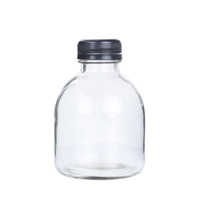 250ml 350ml 500ml Round Short Empty Juice Milk Tea Beverage Packing Glass Bottle