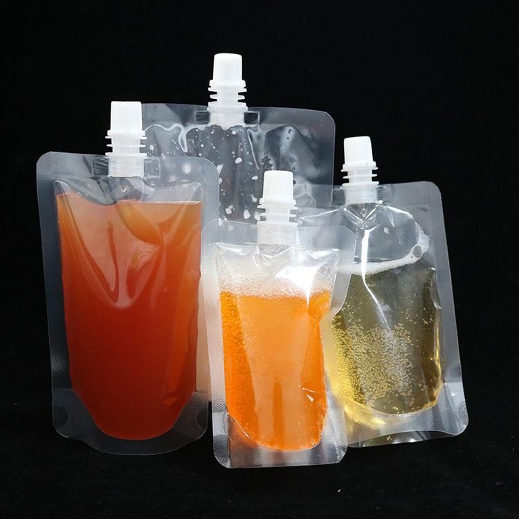 Transparent Beverage Pouch Spout Plastic Liquid Juice Drink Packaging Plastic Bag