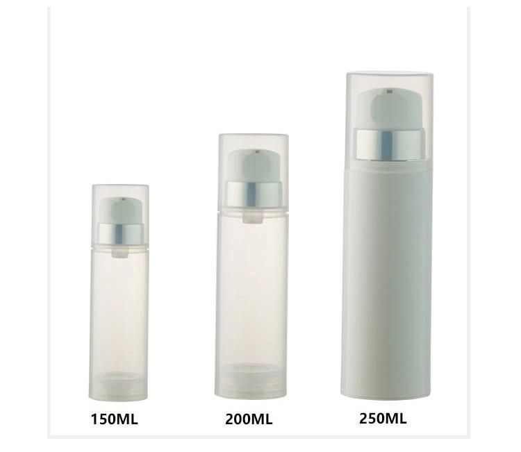 150ml 200ml 250ml Snap on White Big Size Cosmetic Cream PP Plastic Airless Pump Bottle for Packaging