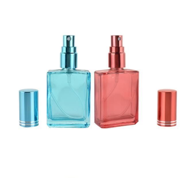 15ml Hot Sale Candy Color Square Perfume Bottle Thick Mini Fragrance Packaging Spray Bottle Refillable Glass Vials