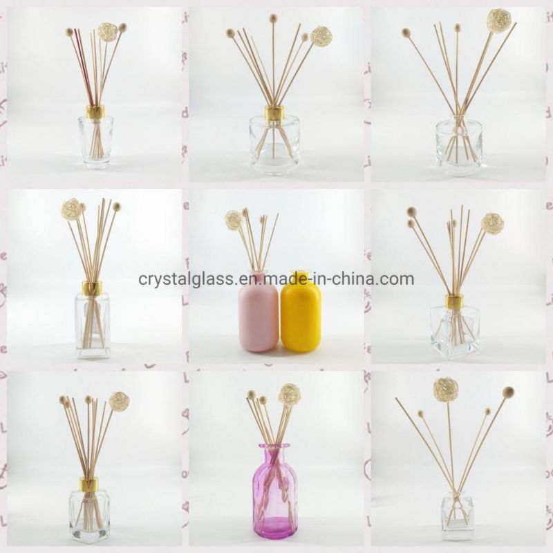 50ml 100ml 150ml 250ml Colored Customzied Glass Bottle for Aroma Reed Diffuser Bottle with Rattan