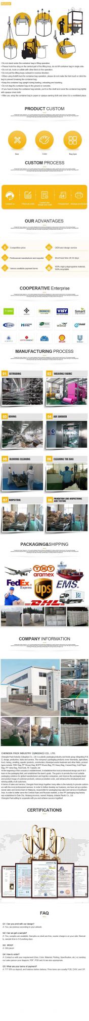 China Manufacture Waterproof Biodegradable Big FIBC Bags