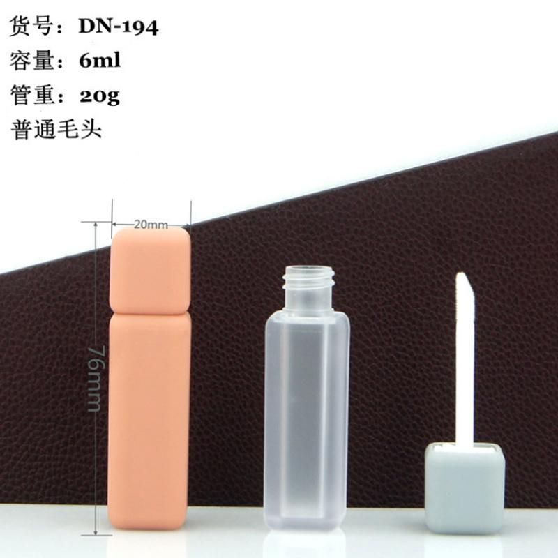 Colorful Lip Gloss Tube Custom Frost Rubber Finishes Empty Lipgloss Tubes Private Label Square Lipgloss Container