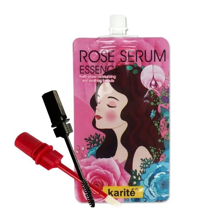 Printed Aluminum Makeup Cosmetic Spout Pouch Mascara and Lip Spout Packaging Bag with Brush