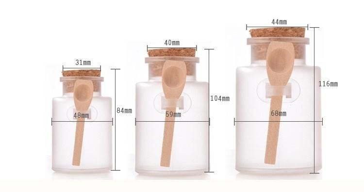 Plastic Biodegradable ABS Square Bottle with Wooden Spoon