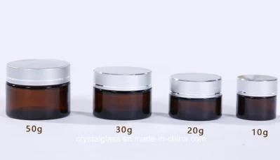 Wholesale Simple Style Cosmetic Product Amber Cream Jar OEM ODM 10/20/30/50g