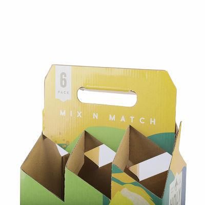 Recycled Easy to Take Away 4/6/12/24 Pack Wine Beer Bottle Box with Handle