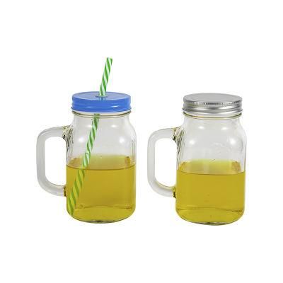 Customize Logo High Quality Exquisite Popular Mason Jar Glass with Handle