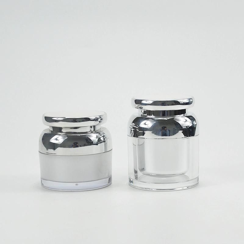 Warehouse Acrylic Cream Jar 30g 50g Plastic Silver Eye Face Cream