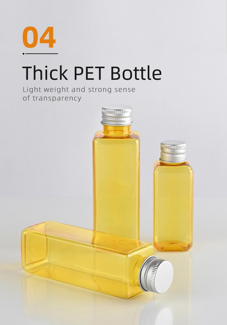 Pet Plastic Square Shaped Cosmetic Bottle 20ml (ZY01-C029)