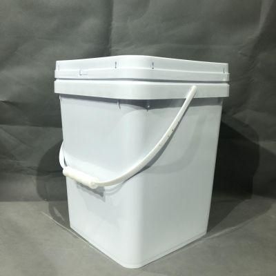 High Quality Square Plastic Bucket Pail with Lid 15liter
